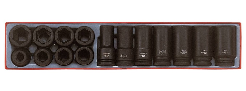 Impact Socket Set 3/4dr Tray 15pc Teng