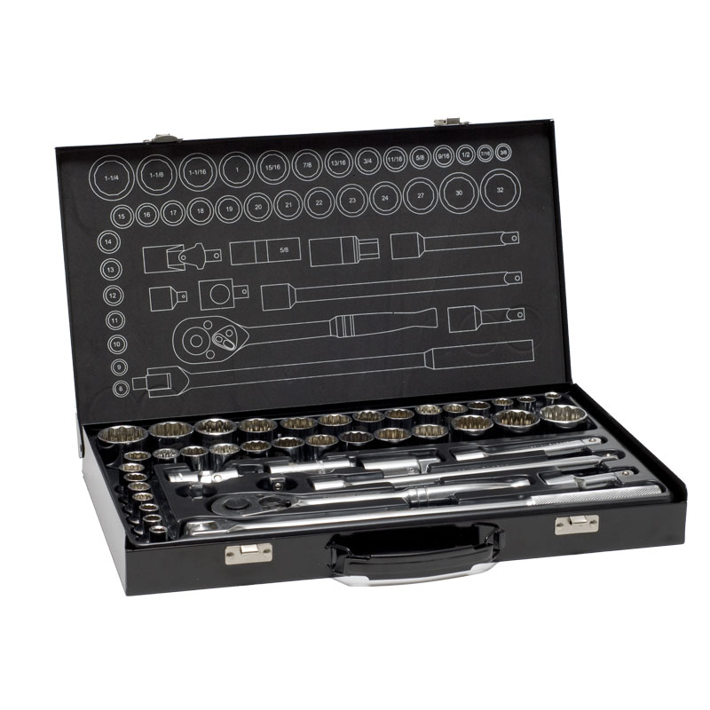Socket Set 1/2dr AF & Metric 43pc Typhoon