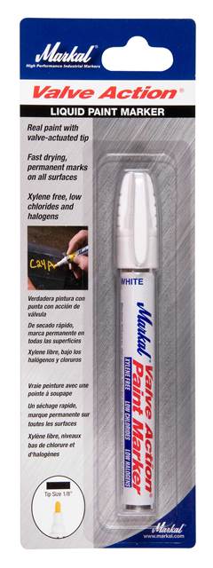 Marker Paint Valve-Action White Carded Markal