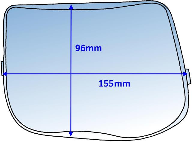 Welding Lens 155x96mm Outer suit S/Glas 9100 10pk