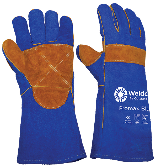 Welding Glove Gauntlet Blue Kevlar Stitch Promax