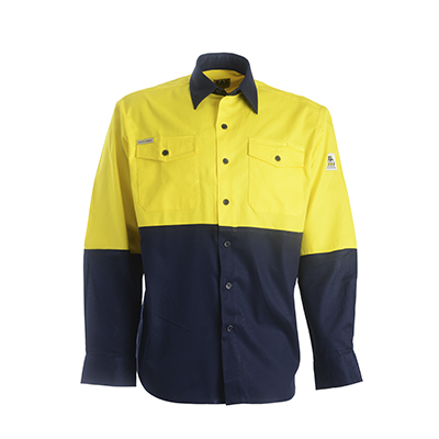 Shirt Glodril Long Sleeve Hi-Viz Yellow/Navy XL