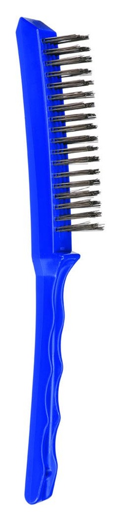 Hand Scratch Brush 4 Row Steel Plastic Handle Blue