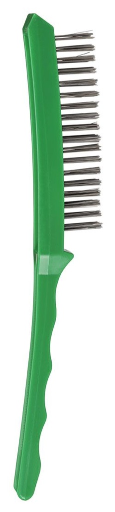 Hand Scratch Brush 4 Row Inox Plastic Handle Green Bordo