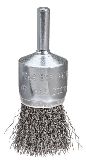 End Brush Crimp 12mm Steel Spindle 1/4"