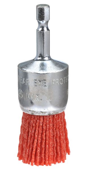 End Brush Crimp 25mm NylonGrit 1/4" Hex