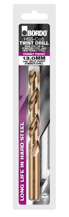 Jobber Drill 7.50mm HSSCo Bronze Bordo 1pk Clam