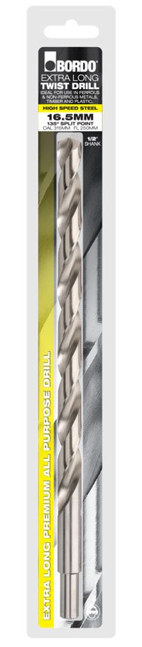 Deep Hole Drill 16.0mm (250x315) HSS Bright Bordo