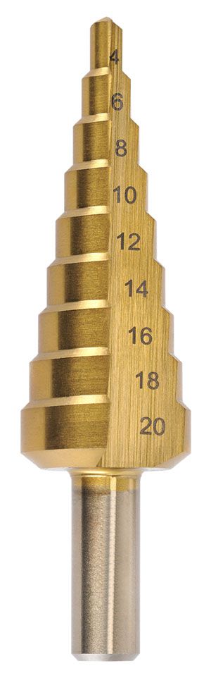 Step Drill 4-20mm HSS TiN Saber