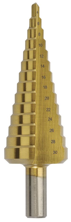 Step Drill 4-30mm HSS TiN Saber