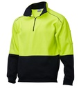 Windcheater Fleecy 1/2 Zip L/Sleeve Yellow/Navy Hi Vis 320GSM (Large) Master