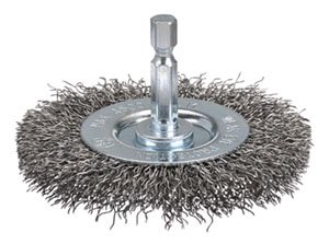 [BOR5132-50S] Wheel Brush Crimp  50x7mm Steel 1/4" Hex