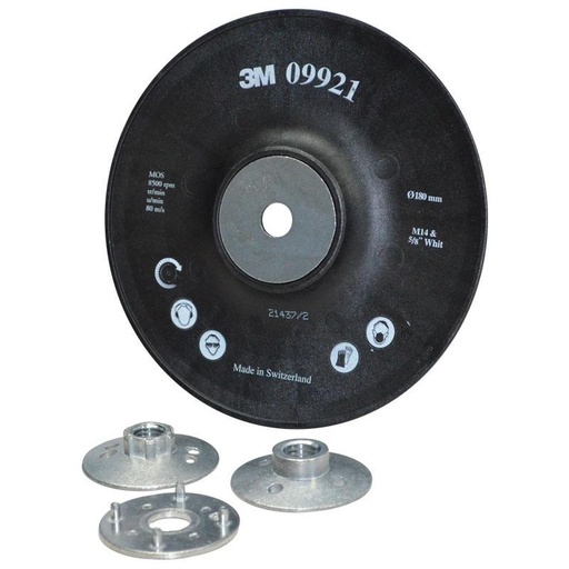 [3M.DC272921404] Backing Pad 180mm Fibre Disc Ribbed Black 3M 09921