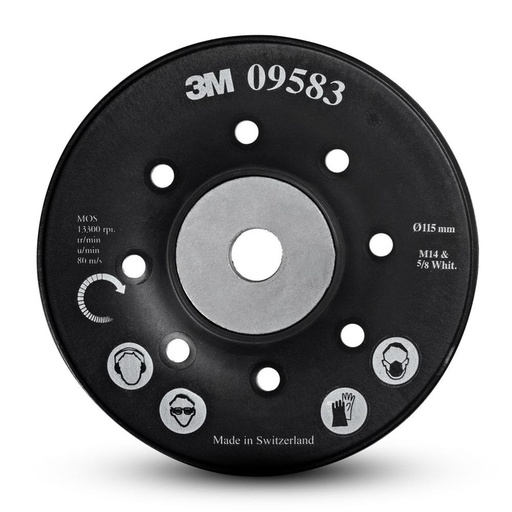[3M.XC003410039] Backing Pad 115mm Fibre Disc Ribbed Black 3M 09583