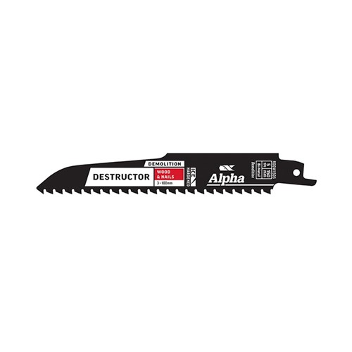 [ALPHA.DW1505-2] Reciprocating Saw Blade Wood 150mm 5T BiM 2pk Destructor