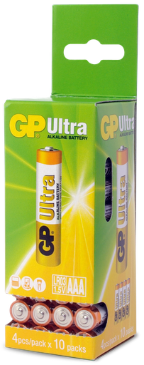 [BAT.AAA-BULK] Battery AAA Alkaline GP Ultra 40pk Bulk