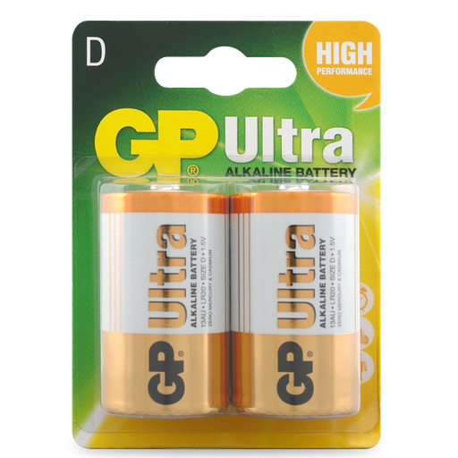 [BAT.D-2PK] Battery D Alkaline GP Ultra 2pk