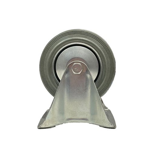 [CAS.EUR-GR4F] Castor 4" Fixed Grey Rubber Metal Center Euro