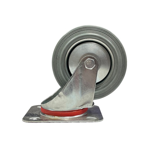 [CAS.EUR-GR5S] Castor 5" Swivel Grey Rubber Metal Center Euro