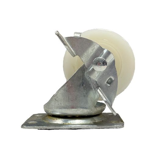 [CAS.IND-NY2.5SB] Castor 2-1/2" Swivel Brake White Nylon