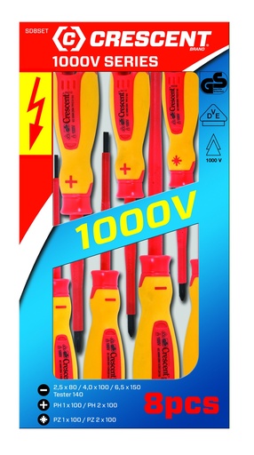 [CRES.SD8SET] Screw Driver Set 1000V 8pc Crescent