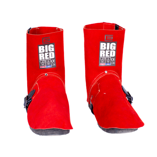 [ELL.BRG7V] Welding Spats Leather Big Red Velcro