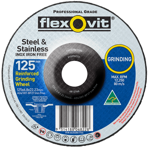 [FLEX.66252841744] Grinding Disc 125x6.8x22.2 Inox A24/30T Flexovit