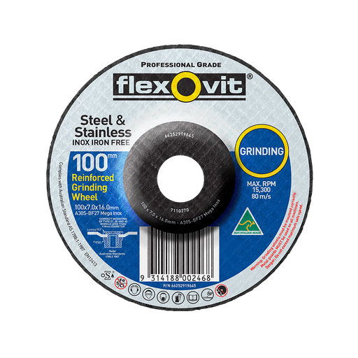 [FLEX.66252919645] Grinding Disc 100x6.0x16 Inox A24/30T Flexovit