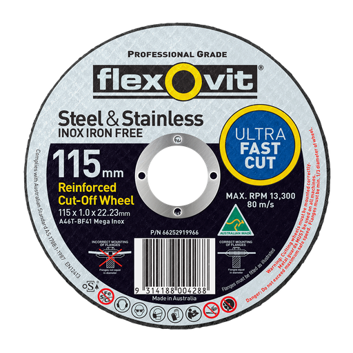 [FLEX.66252919966] Cut Off Disc 115x1.0x22 Inox A46TBF41 Flexovit