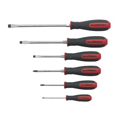 [GEAR.80050H] Screw Driver Set Cushion Grip Combination 6pc