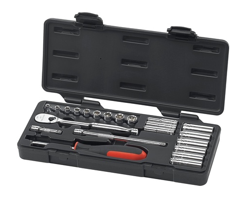 [GEAR.80327] Socket Set 1/4dr 6pt & 12pt Metric 22pc GearWrench