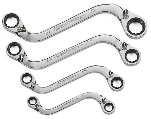 [GEAR.85399] Gear Ratchet Spanner Set Ring S Shape 3/8-7/8"