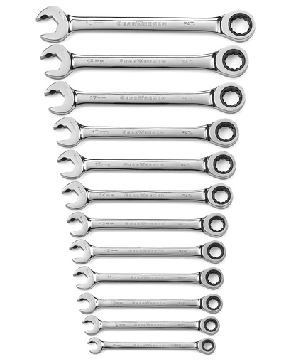 [GEAR.85597] Gear Ratchet Spanner Set Ring & O/End Metric 12pc