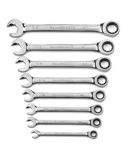 [GEAR.85599] Gear Ratchet Spanner Set Ring & O/End AF 8pc