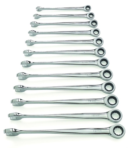 [GEAR.85888] Gear Ratchet Spanner Set One Way XL Xbeam Met 12pc