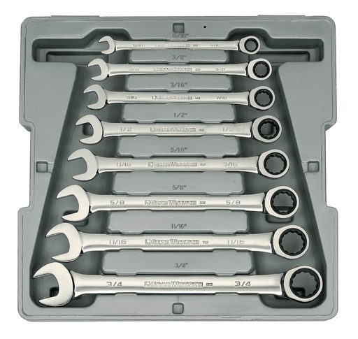 [GEAR.9308D] Gear Ratchet Spanner Set One Way AF 8pc GearWrench