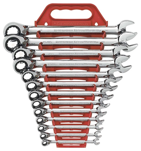 [GEAR.9509N] Gear Ratchet Spanner Set Reverse AF 13pc
