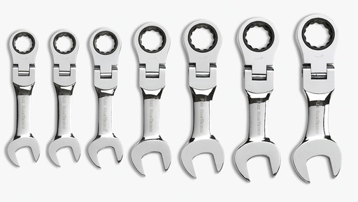 [GEAR.9570] Gear Ratchet Spanner Set One Way Stubby Flex AF