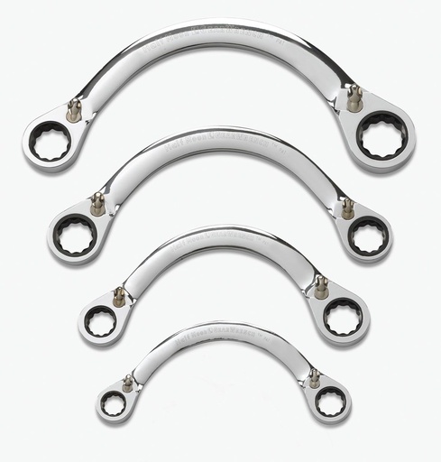 [GEAR.9840D] Gear Ratchet Spanner Set Ring Half Moon 3/8-7/8"