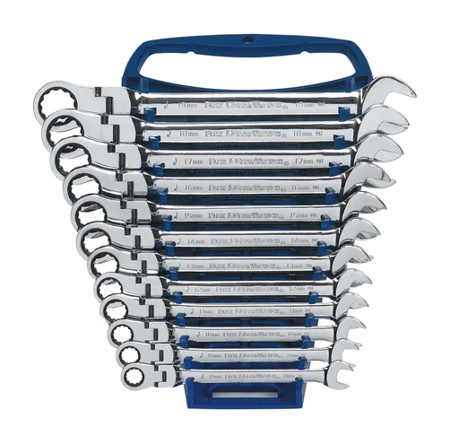 [GEAR.9901D] Gear Ratchet Spanner Set Flex Head Metric 12pc