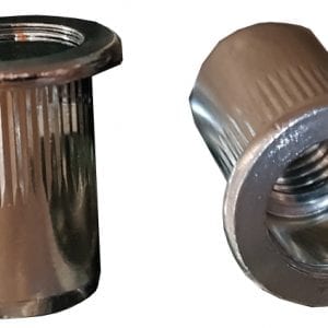 [INSER.LFSPL04ZP] M4 Nutsert Zinc Steel Large Flange Splined
