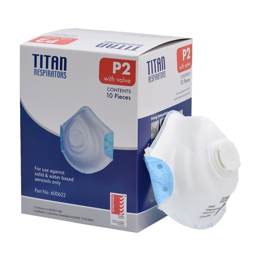 [STEEL.600622] Respirator Disposable P2 Valve 10pk Titan