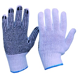 [PAR.342KPDB] Glove Poly/Cotton Knitted PVC Polka Dot Mens