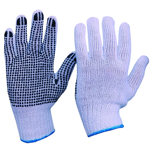 [PAR.342KPDB] Glove Poly/Cotton Knitted PVC Polka Dot Mens