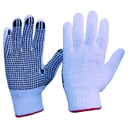 [PAR.342KPDBL] Glove Poly/Cotton Knitted PVC Polka Dot Ladies