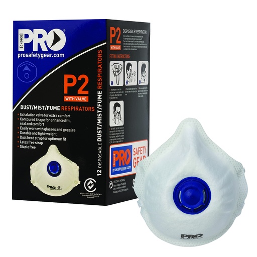 [PAR.PC321] Respirator Disposable P2 Valve 12pk Prochoice