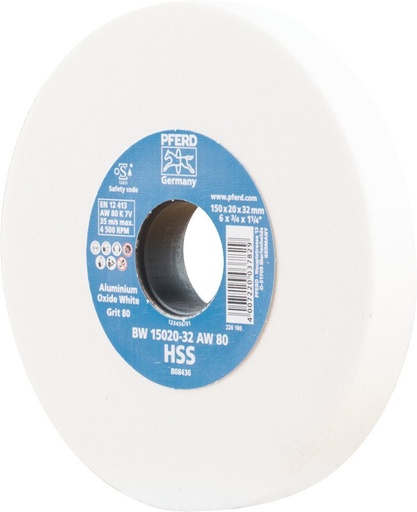 [PFERD.39009699] Grinding Wheel 150x20x31.75 AW 80 White Alox