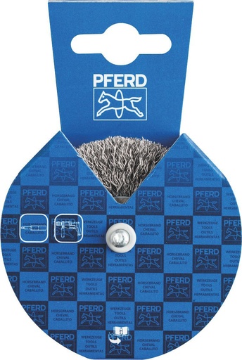 [PFERD.43701018] Wheel Brush Crimp 100x10mm Steel Spindle (6) POS