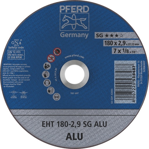 [PFERD.61326323] Cut Off Disc 180x2.9x22 SG Alum Pferd