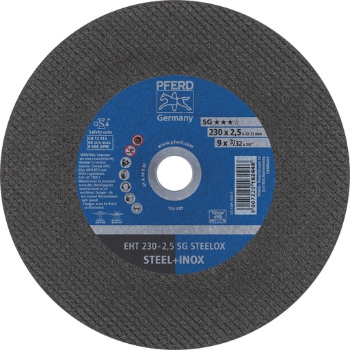 [PFERD.61328422] Cut Off Disc 230x2.5x22 SG Steel/Inox Pferd